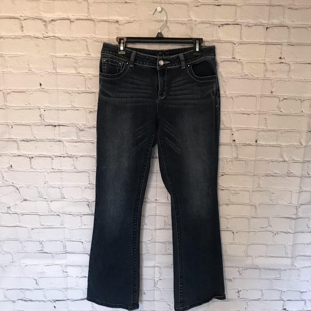 Apt 9 bootcut jeans with jewel stud buttons dark
